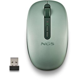 NGS Ratón inalámbrico Dual Bluetooth 5.2 1600 DPI Verde silencioso ergonómico