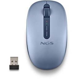 NGS Ratón inalámbrico Dual Bluetooth 5.2 1600 DPI Azul silencioso ergonómico