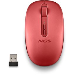 NGS Fog Dual Ratón inalámbrico Dual Bluetooth 5.2 1600 DPI Rojo silencioso ergonómico