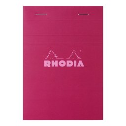 Rhodia A6 Block De Notas Grapas, 80 Hojas Microperforadas, Pauta 5x5, Formato 14,5x10,3 Cm, Papel Clairefontaine 80 G, Color N.º 13 (modelo Aleatorio)