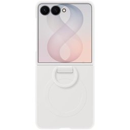 Funda para móvil Samsung Silicona Magnética Crema con anilla para Galaxy Z Flip8