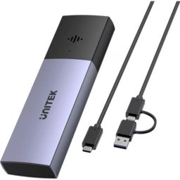 Caja PC Unitek S1251AGY01 M.2 Aluminio Gris con LEDs y USB Tipo-C