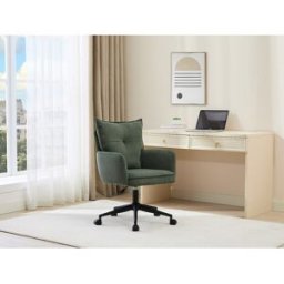 Unique Silla de oficina - Pana - Verde y negro - Altura ajustable - BATARU