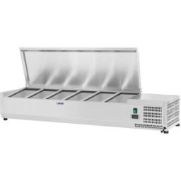 Royal Catering Vitrina refrigerada - 140 x 33 cm - 6 contenedores GN 1/4 10010940