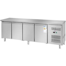 Mesa refrigerada - 450 L - 4 compartimentos - 227 x 64 cm - clase B - acero inoxidable - Royal Catering 10010459