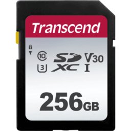 TRANSCEND TS256GSDC300S - TARJETA DE MEMORIA SDXC, 256GB, CLASE 10 UHS-I U3, V30, 300S.