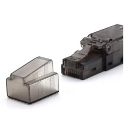 Conector RJ-45 WP WPC-MDP-88-6AUP-TL Cat6a sin herramienta negro translúcido