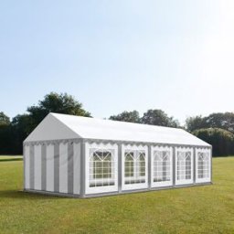 TOOLPORT 4x10 m Carpa para fiestas, PVC 700, gris-blanco - (6111)