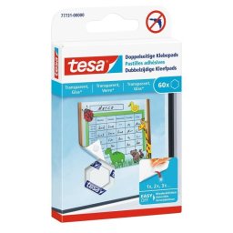 Adhesivo Tesa Almohadilla de Caucho Sintético para Cristal UV 60 piezas