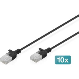 Cable de Red Digitus CAT6 U/UTP Slim 10x1m Negro