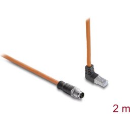 Cable de red industrial Delock Cat.6a S/FTP con RJ45 ángulo 90° y M12 2m
