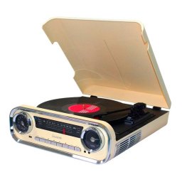 Tocadiscos Lauson 01TT17 10 W RMS Bluetooth AUX USB MP3 Tracción por correa FM beige