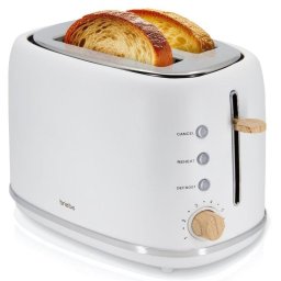 Tostadora Briebe TA1166WHT 2 rebanadas Nordic 870W ranura ancha blanca