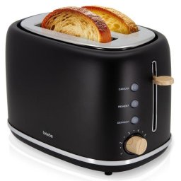 Tostadora Briebe TA1166BLK Nordic ranura ancha 2 rebanadas 870W negra