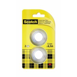 Cinta adhesiva Scotch 136R2 Transparente 12 mm 6,3 m 2 piezas