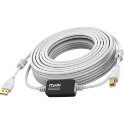 Cable USB Vision TC 10MUSB+/2 10 m USB A a USB B 2.0 Blanco