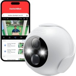 Cámara IP SwitchBot Outdoor Spotlight 2K Visión Nocturna Interior y Exterior IA Audio Bidireccional