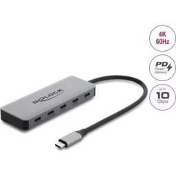 Hub Delock 1 puerto USB-C 100 W modelo 64371 con carga rápida
