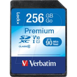 VERBATIM 44026 - Tarjeta de memoria SDXC 256GB, clase VERBATIM 10 - U1