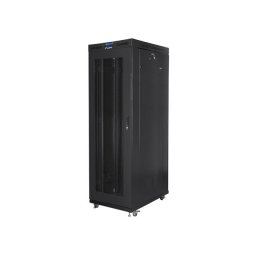 Rack independiente Lanberg FF01-8042-23BL 42U 1200kg LCD Ruedas Gestión Cableado Negro