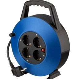 Regleta Phasak BN 3411 4 Tomas Protección Sobretensión Enrollacables 10 m Azul