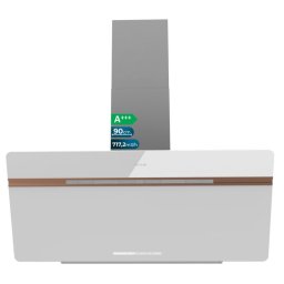 Campana extractora decorativa Bolero Flux DT 907500 90cm recirculación con WiFi y control táctil, motor silencioso