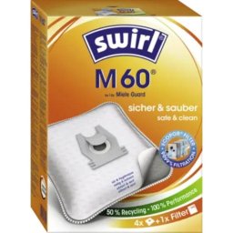 Bolsas para el polvo Swirl M 60 EcoPor, Blanco, Pack de 4 unidades