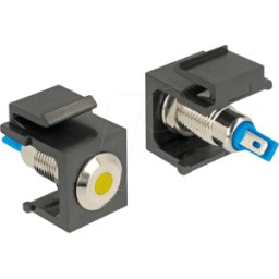 DELOCK 86462 - Keystone LED plano amarillo 6 V, negro