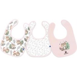 Kikkaboo Juego de 3 baberos de algodón Savanna Color Rosa