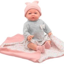 RosaToys Muñeca Mia 36 sonidos con manta