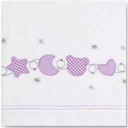 Bimbidreams Juego sabanas punto jersey 3 piezas Ornam Color Lila, Dimensiones Minicuna 50 x 80 cm