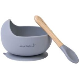 Saro Set de alimentación Wave con ventosa Color Azul