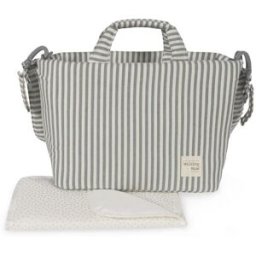 Bolsa Canastilla Praliné Walking Mum Modelo Rayas Matcha