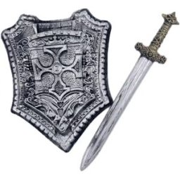 Espada y escudo de caballero para disfraz infantil