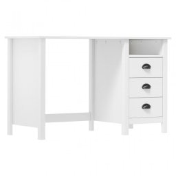 VidaXL Escritorio Hill Range con 3 Cajones Madera de Pino 120x50x74cm Blanco