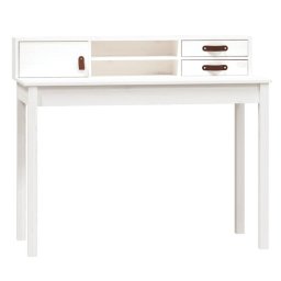 Vidaxl Escritorio De Madera Maciza De Pino Blanco 110x50x93 Cm