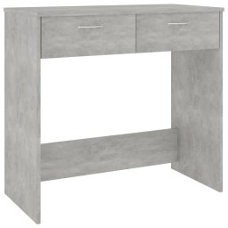vidaXL Escritorio de madera contrachapada gris hormigón 80x40x75 cm