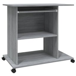 Vidaxl Escritorio De Madera Contrachapada Gris Sonoma 80x50x75 Cm
