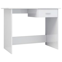 vidaXL Escritorio de aglomerado blanco brillante 100x50x76 cm