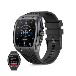 Ksix Hero 2 Smartwatch, Ips 1.76", Batería 7 Días, Ip68, Caja Aleación Zinc Gris, Correa Silicona Negra