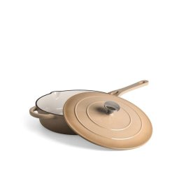 Cazuela baja Jernverket hierro fundido 28 cm con tapa blanco crema