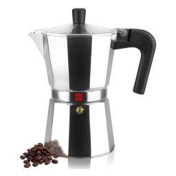 Cafetera Italiana Magefesa Kenia 12 tazas aluminio negro plata bakelita