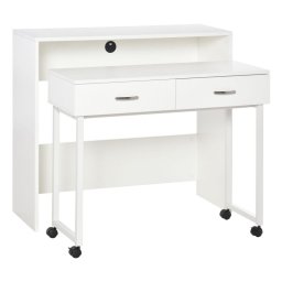 Homcom Mesa de Escritorio Doble 100x36x88cm Blanca
