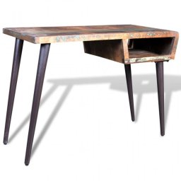 VidaXL Escritorio de Madera Reciclada con Patas de Hierro