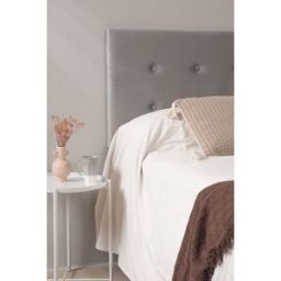 RegalosMiguel Cabecero Buttons Terciopelo para camas de 105 y 90 cm - Gris