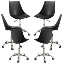 RegalosMiguel Pack 6 Sillas Blok Office - Negro