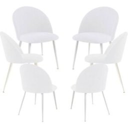 RegalosMiguel Pack 6 Sillas White Vint Tela - Blanco