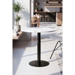 RegalosMiguel Mesa Firro Redonda 70cm Negra - Blanco