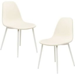 RegalosMiguel Pack 2 Sillas White Teok Tela - Blanco
