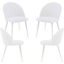 RegalosMiguel Pack 4 Sillas White Vint Tela - Blanco